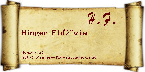 Hinger Flávia névjegykártya